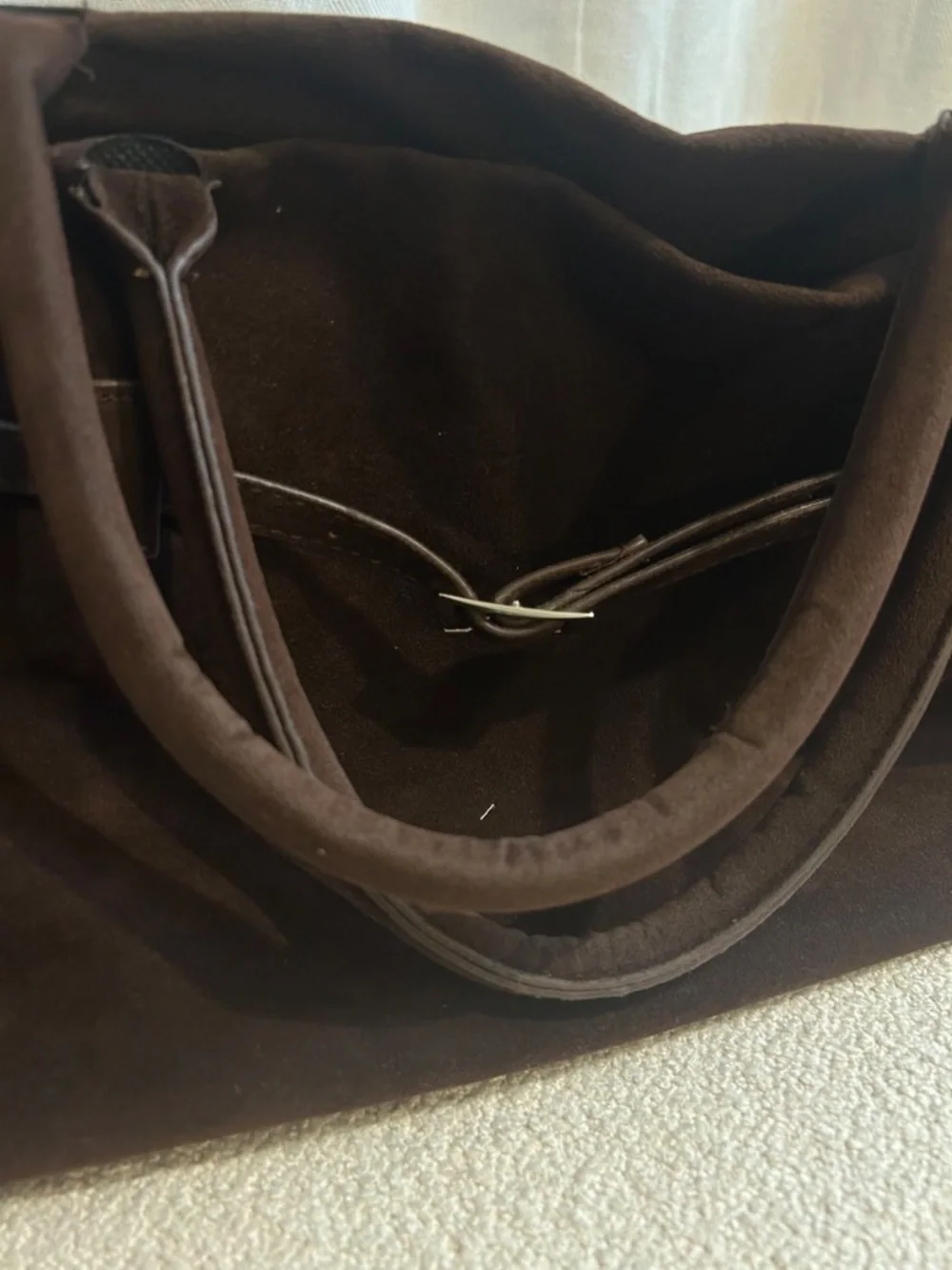 Chocolate Brown Microsuede Carryall Tote |Quiet Luxury Inspired |Fits 13